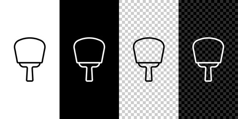 Set line Korean hand fan icon isolated on black and white, transparent background. Vector