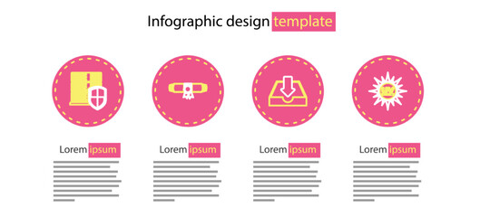 Set line Shit, Laptop with shield, Diploma rolled scroll and Smartphone icon. Vector