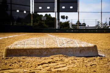 Baseball and softball field with chalk lines