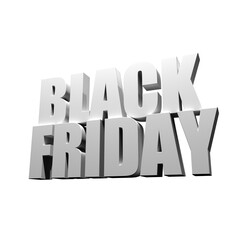 Black Friday 3D Lettering. PNG Image Black Friday. Sign for social networks. Black friday announcement. Illustartion.	