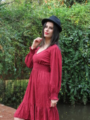 woman in a dress