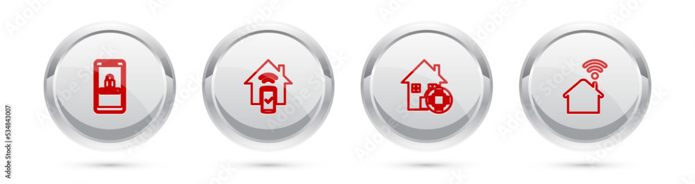 Poster set line mobile and password protection, smart home remote control system, and with wi-fi. silver ci