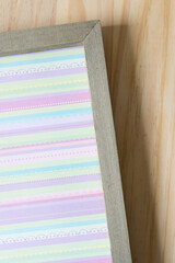 wood frame panel with scrapbook paper (striped)