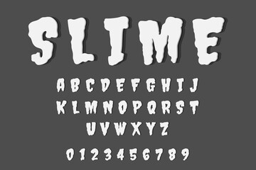 White slime alphabet collection design vector, font effect style on isolated background © Toing