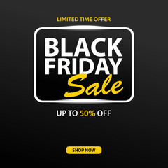 Black Friday Sale banner. Modern minimal design with typography.