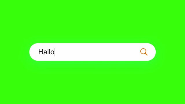 Animation of typing and keyword search Halloween on Green Screen Chroma Key. Internet search engine on computer screen concept.