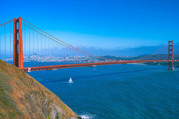 Famous Golden Gate Bridge and San Francisco Bay Area 