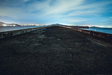 Pier at the beach at night 
