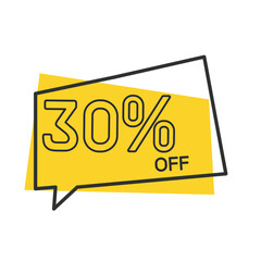 Special offer sale yellow tag isolated vector illustration. Discount offer price tag, symbol for advertising campaign in retail, sales promotion marketing, 30% discount sticker