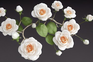 Valentines Day Flowers - computer generated to look like hyperrealistic, photorealistic flowers to celebrate valentines day