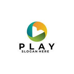 play logo icon vector isolated