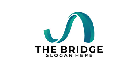Obraz premium bridge logo icon vector isolated