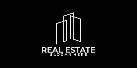 Obraz premium real estate logo icon vector isolated