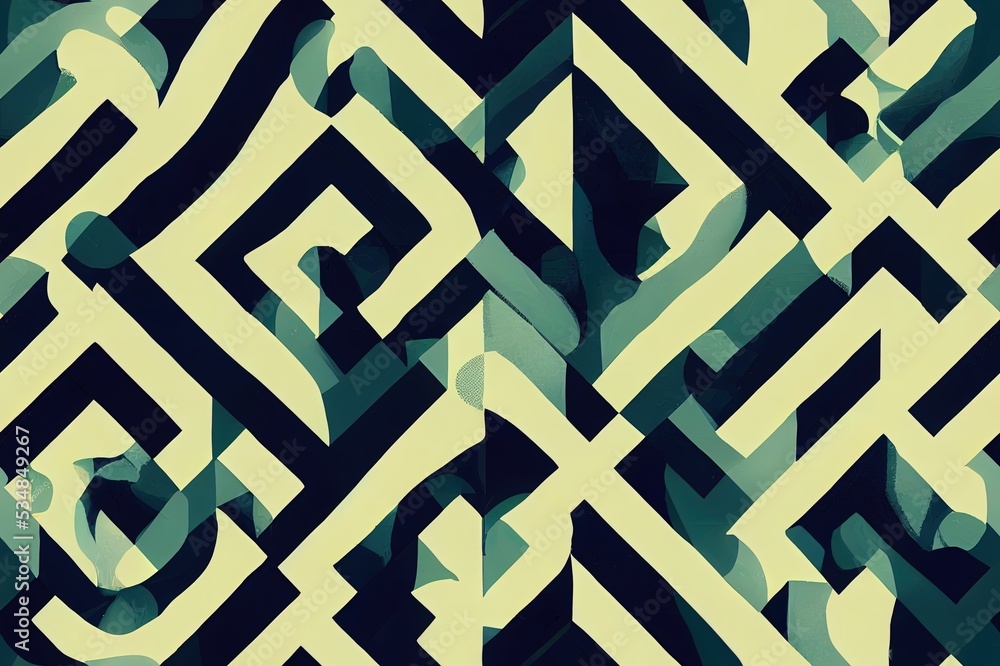 Poster seamless abstract pattern with the image of geometric elements and stripes