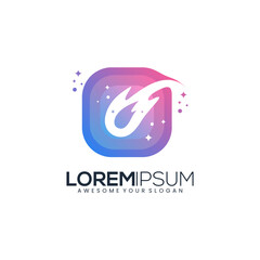 meteorit icon logo design gradient color