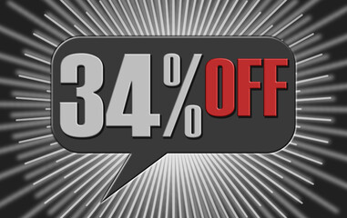 34 percent promotion banner tag