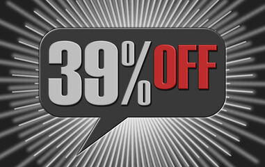 39 percent promotion banner tag