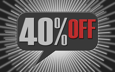 40 percent promotion banner tag