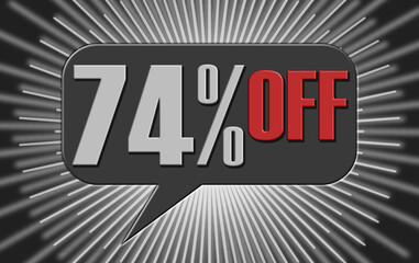 74 percent promotion banner tag