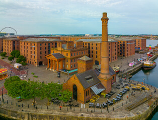 Pumphouse at Royal Albert Dock in Liverpool, Merseyside, UK. Liverpool Maritime Mercantile City is a UNESCO World Heritage Site.