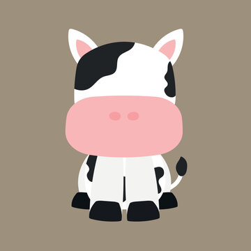 recommend clip art: Cute Cow Sitting Mammals Animal in Animated Cartoon Vector Illustration