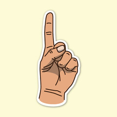 choosing finger hand poses, editable cartoon style sticker vector