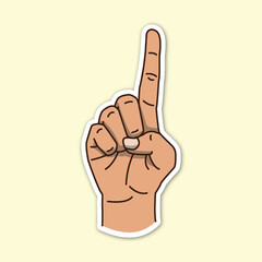 choosing finger hand poses, editable cartoon style sticker vector