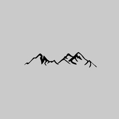 mountain landscape illustration design, simple line mountain 