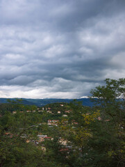clouds over the mountains