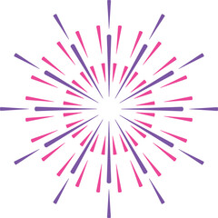 Obraz premium Abstract burst pattern fireworks. Flat colorful star shaped firework geometric pattern. Carnival celebration explosion, birthday party festive decoration,