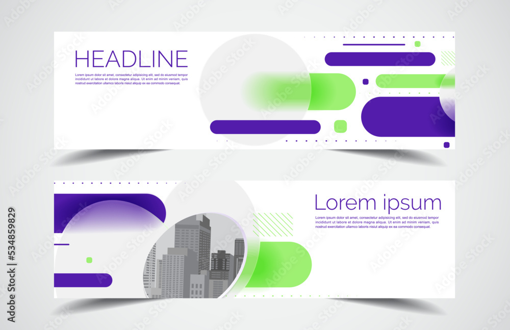 Wall mural set of modern design - vector web banners design background or header templates, horizontal advertis