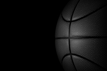basketball on a black background. 3d render