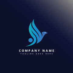 Falcon Bird Logo abstract design vector template. Flying Eagle logotype concept icon.