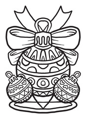Ornamen Christmas Doodle Coloring Page