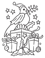 Ornamen Christmas Doodle Coloring Page