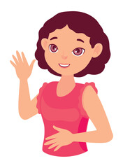 young woman curly hair