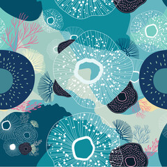 Colorful Coral Reef Seamless Design