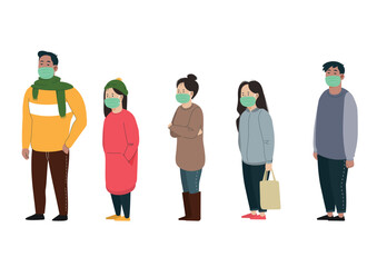 Illustration of a person wearing a mask