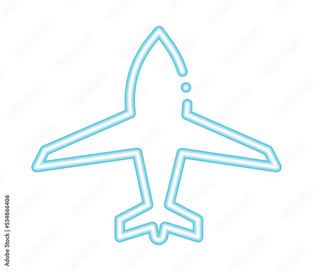 Sticker neon transport airplane