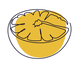 half orange line drawing