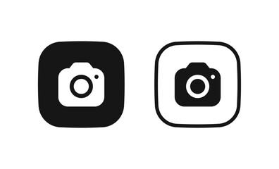 Camera icon, Photo camera symbol, snapshot icon in filled, thin line, outline and stroke style for apps and website