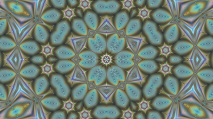 Abstract textured multicolored symmetrical kaleidoscope background
