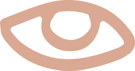 Abstract organic human eye shape illustration. Minimalistic liquid form face part, organic or geometric eyeball for modern abstract design or trendy fashion pattern