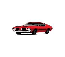 Obraz na płótnie Canvas Muscle Car Logo Design Vector Icon Graphic Emblem Illustration