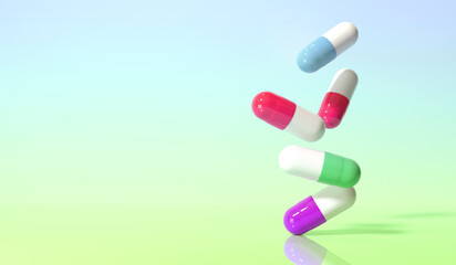Pharmaceutical medicine capsules - Healthcare theme - 3D