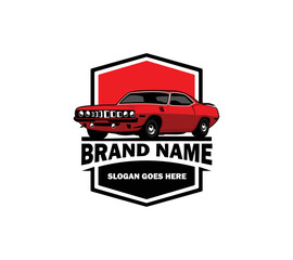 Fototapeta premium Muscle Car Logo Design Vector Icon Graphic Emblem Illustration