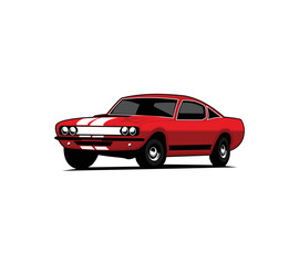 American Muscle Car Logo Design Vector Icon Graphic Emblem Illustration