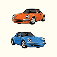 illustration of a car set of cars car vector classic car
