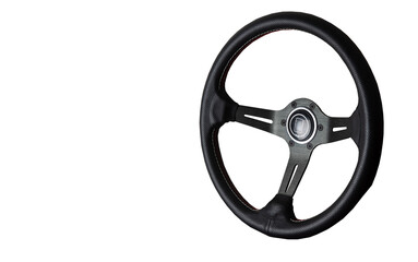 Car steering wheel, leather covered, button technology