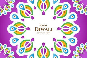 Diwali festive ornaments celebration background. - Vector.